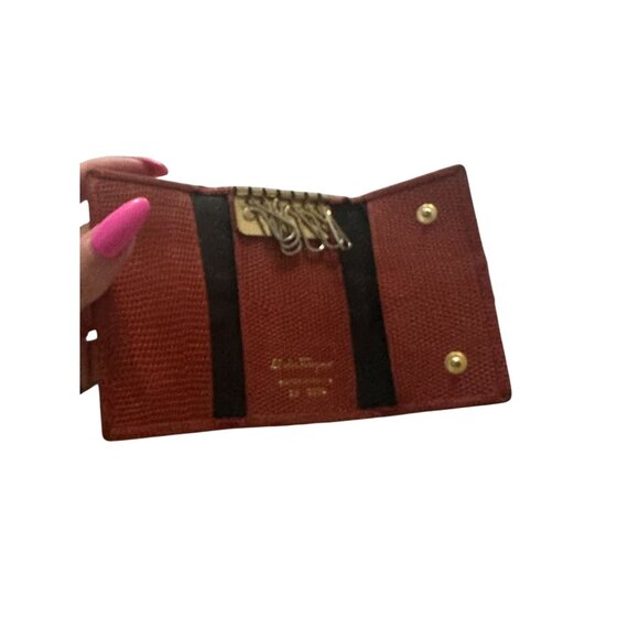FERRAGAMO Vintage Orange Leather Logo Key Holder Case - Picture 5 of 9